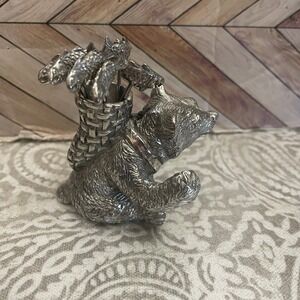 Vagabond House Camping Bear Cocktail cheese holder with 6 fish Picks